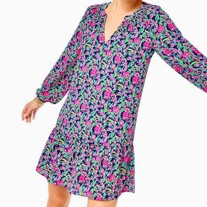 Lilly Pulitzer Lucee Dress Low Tide Navy Garden